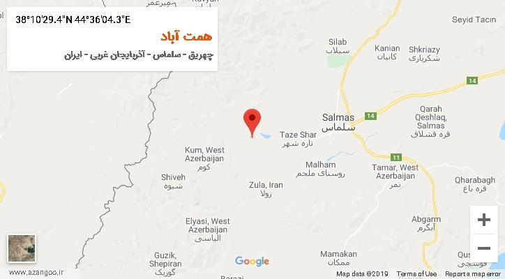 روستای همت آباد بر روی نقشه