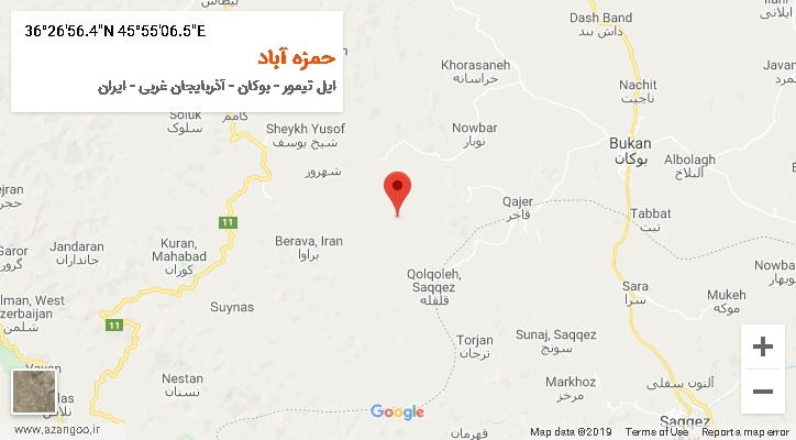 روستای حمزه آباد بر روی نقشه