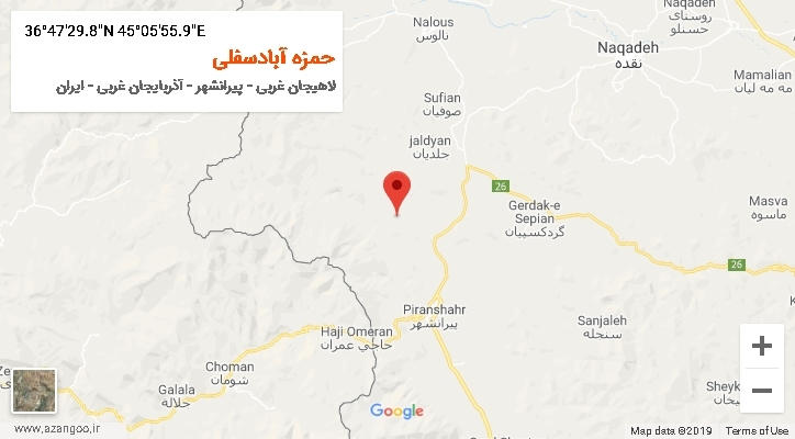 روستای حمزه آبادسفلی بر روی نقشه
