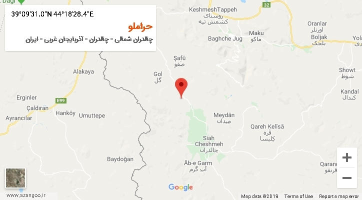 روستای حراملو بر روی نقشه