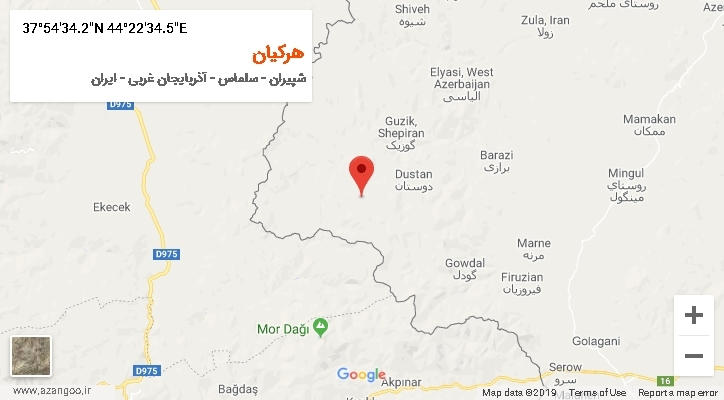 روستای هرکیان بر روی نقشه