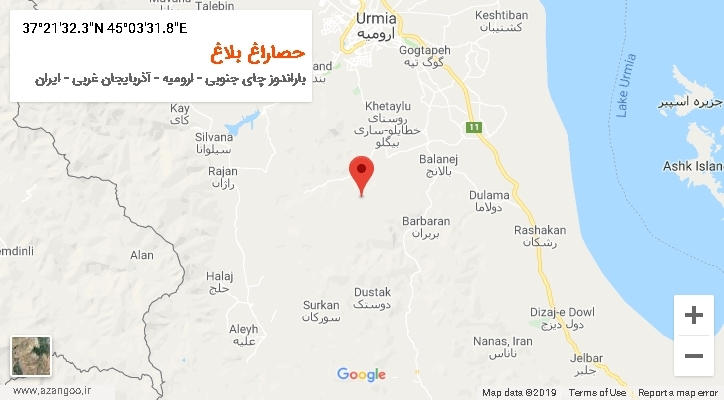 روستای حصاراغ بلاغ بر روی نقشه