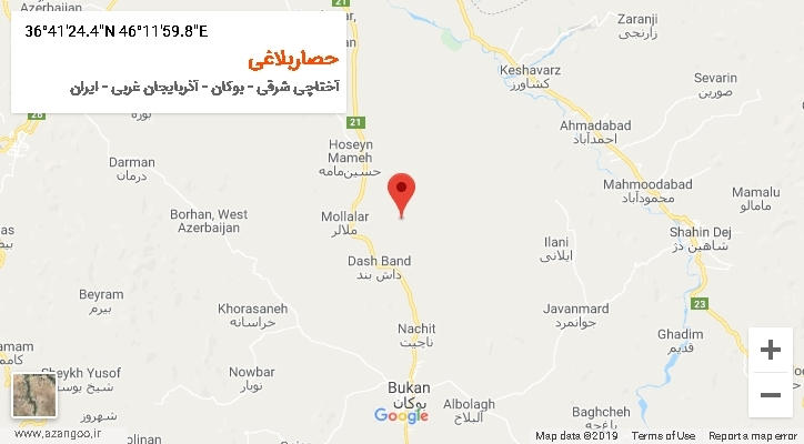 روستای حصاربلاغی بر روی نقشه