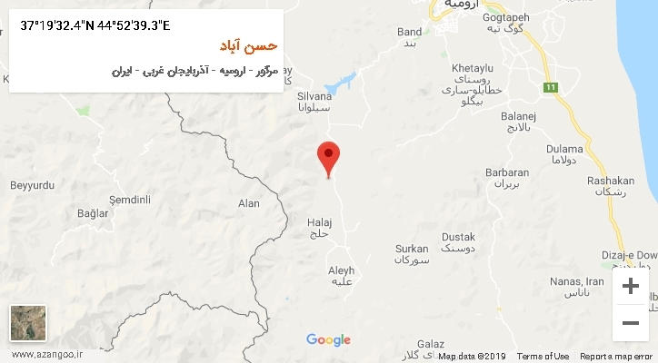 روستای حسن آباد بر روی نقشه
