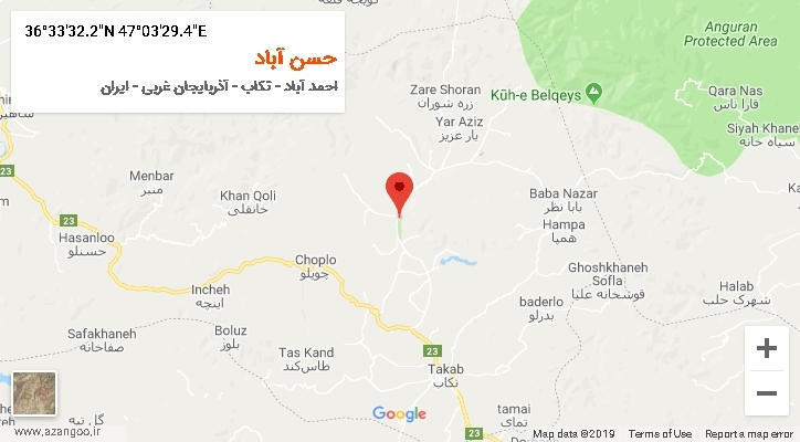 روستای حسن آباد بر روی نقشه