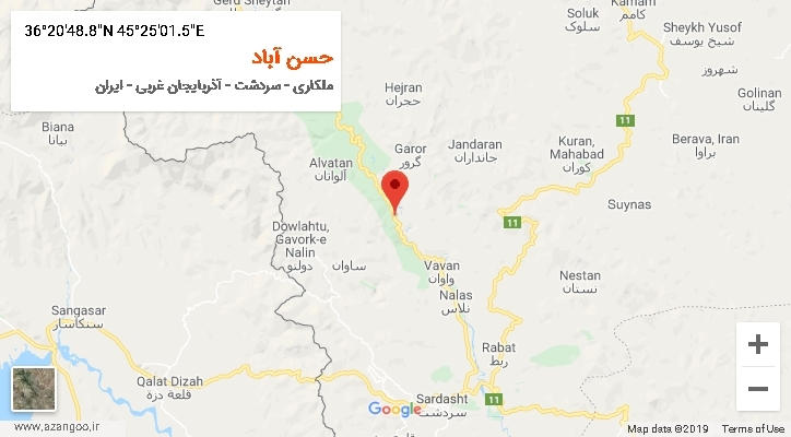 روستای حسن آباد بر روی نقشه