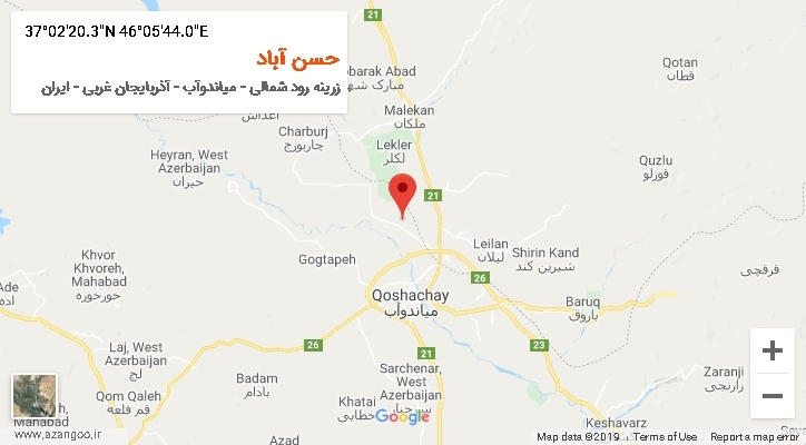 روستای حسن آباد بر روی نقشه