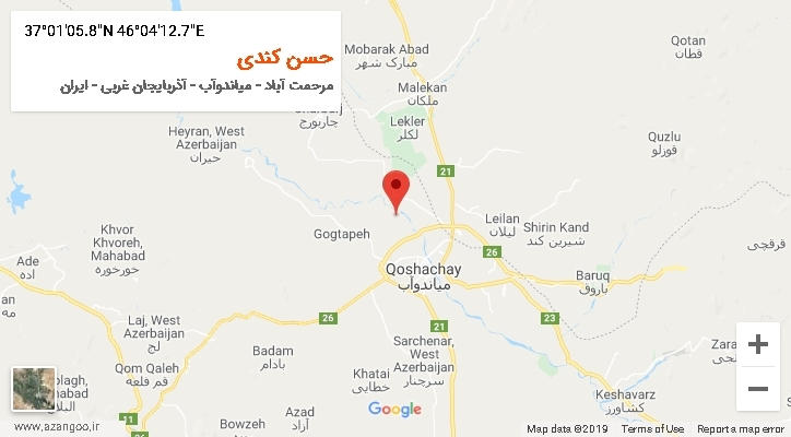 روستای حسن کندی بر روی نقشه
