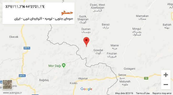 روستای حسنلو بر روی نقشه