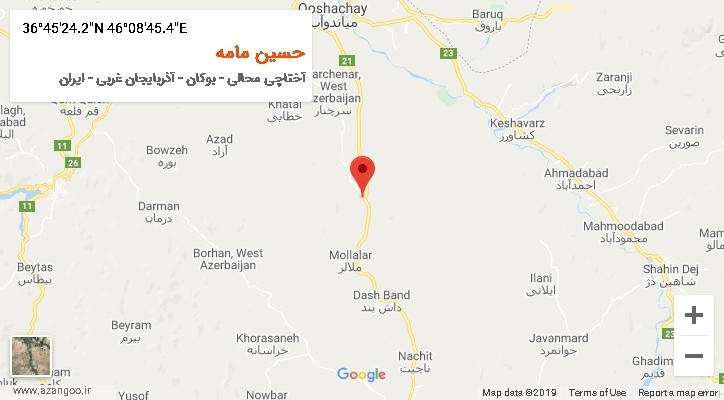 روستای حسین مامه بر روی نقشه