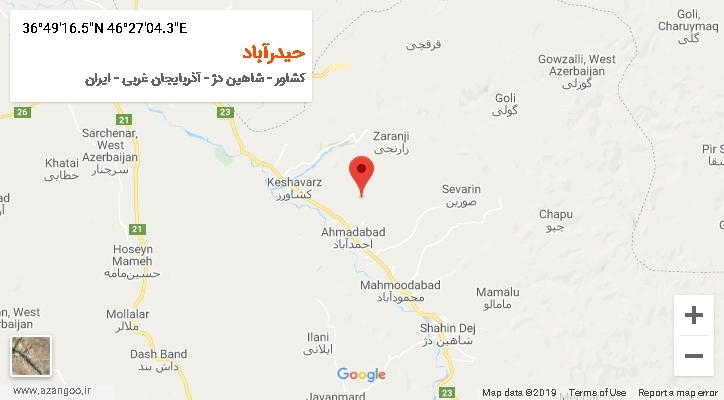 روستای حیدرآباد بر روی نقشه