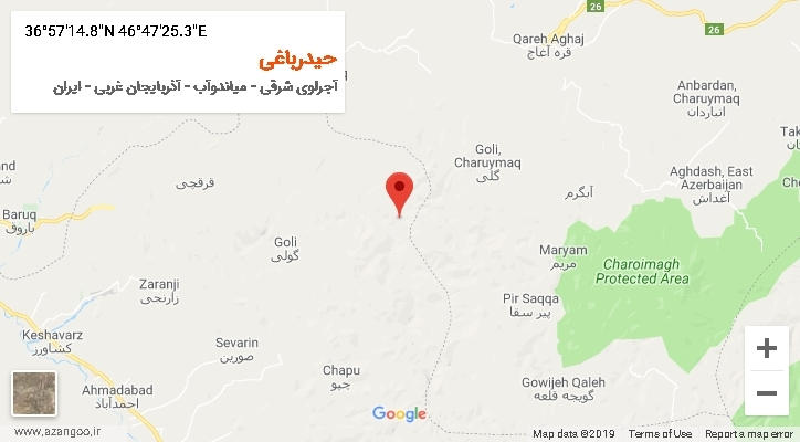 روستای حیدرباغی بر روی نقشه