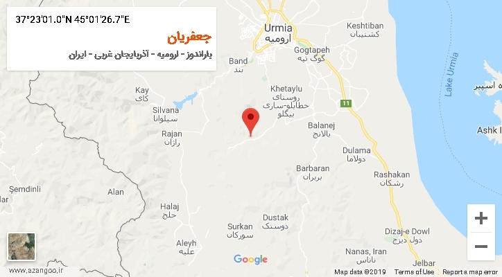 روستای جعفریان بر روی نقشه
