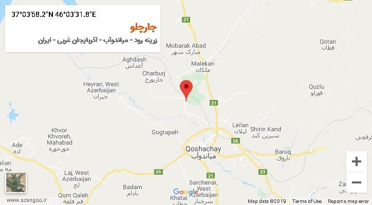 روستای جارچلو بر روی نقشه