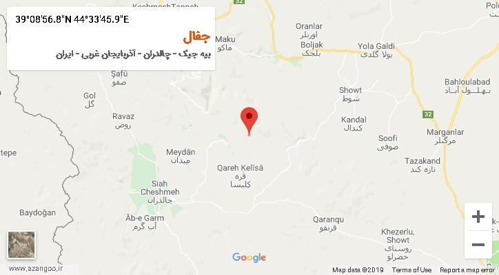 روستای جفال بر روی نقشه