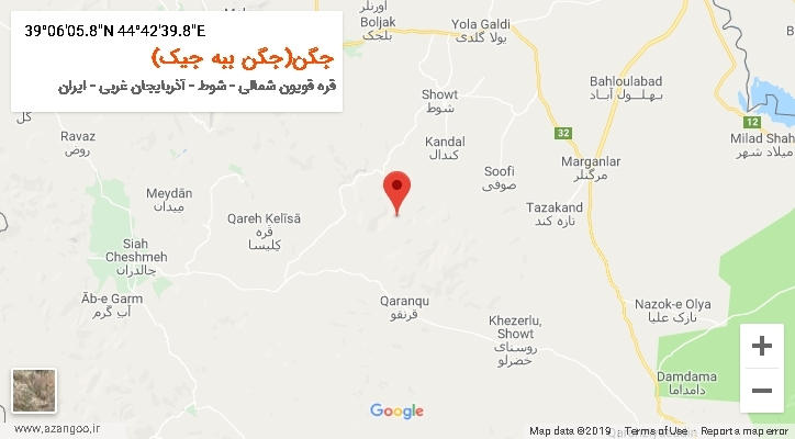 روستای جگن(جگن ببه جیک) بر روی نقشه