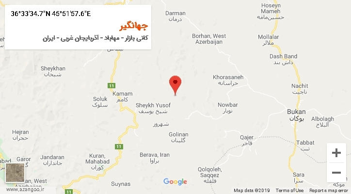 روستای جهانگیر بر روی نقشه