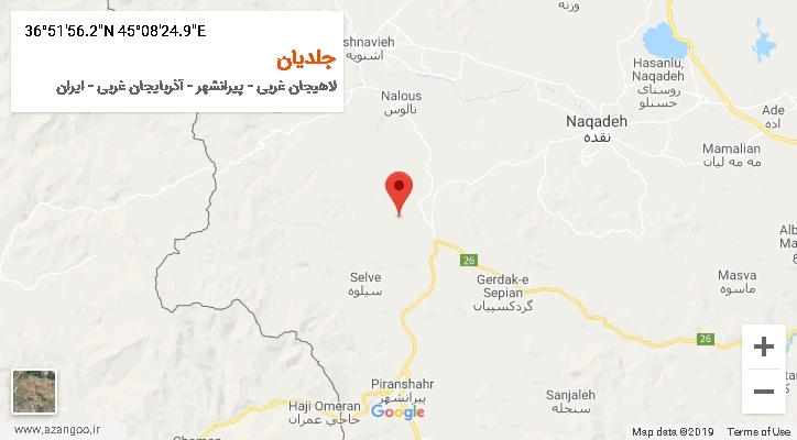 روستای جلدیان بر روی نقشه