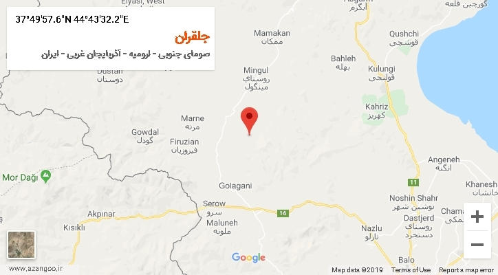 روستای جلقران بر روی نقشه
