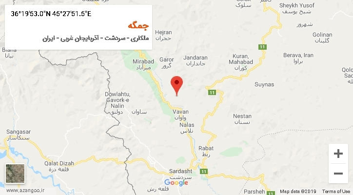 روستای جمگه بر روی نقشه