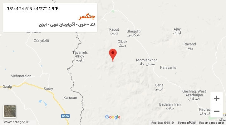 روستای جنگسر بر روی نقشه