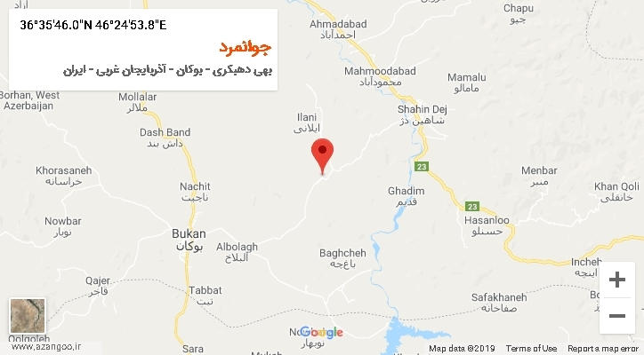 روستای جوانمرد بر روی نقشه