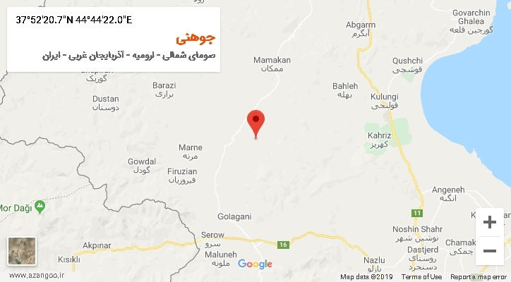 روستای جوهنی بر روی نقشه