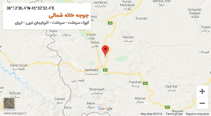 روستای جوجه خانه شمالی بر روی نقشه