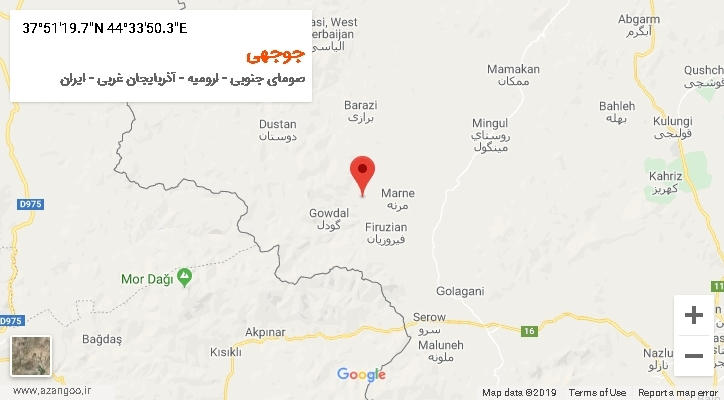 روستای جوجهی بر روی نقشه