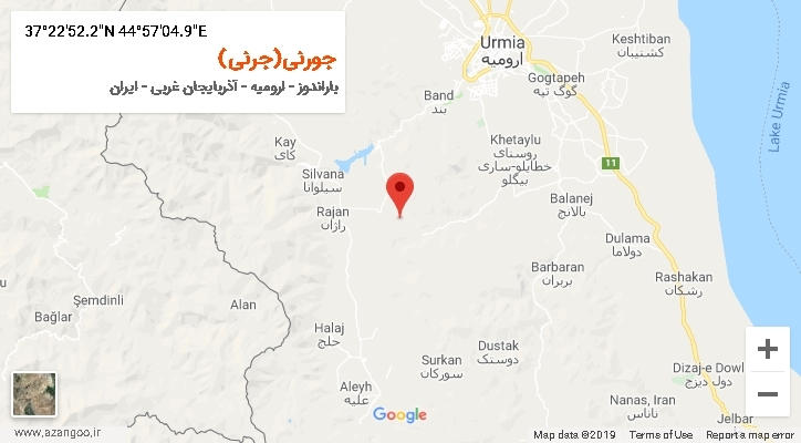 روستای جورنی(جرنی) بر روی نقشه