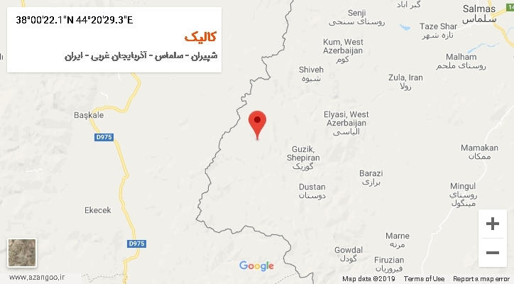 روستای کالیک بر روی نقشه