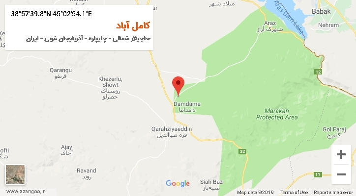 روستای کامل آباد بر روی نقشه
