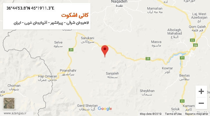 روستای کانی اشکوت بر روی نقشه