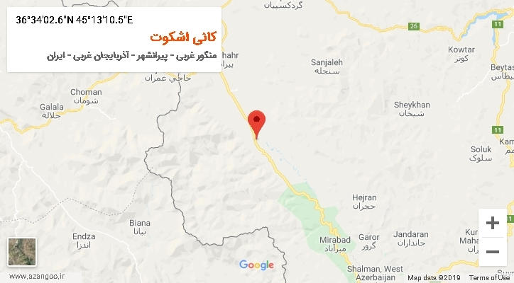 روستای کانی اشکوت بر روی نقشه