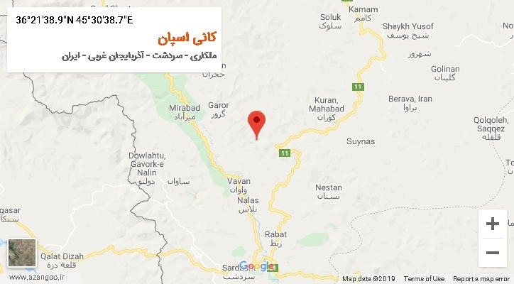 روستای کانی اسپان بر روی نقشه
