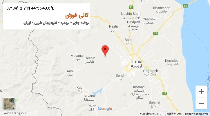 روستای کانی قوزان بر روی نقشه