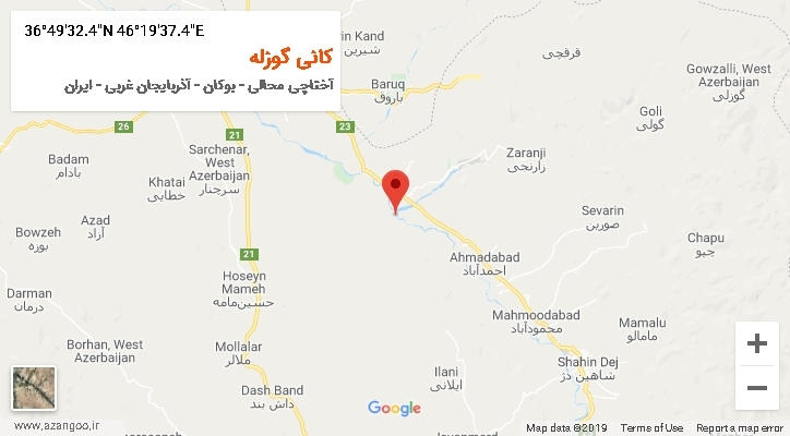 روستای کانی گوزله بر روی نقشه