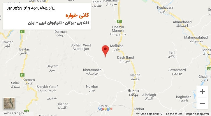 روستای کانی خواره بر روی نقشه