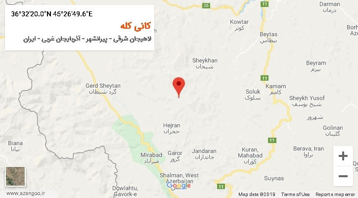 روستای کانی کله بر روی نقشه