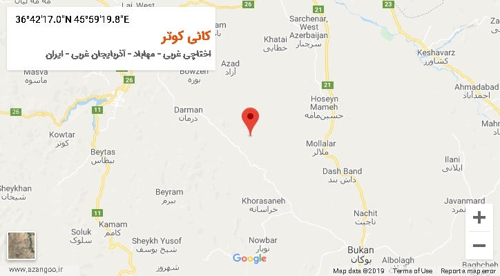 روستای کانی کوتر بر روی نقشه
