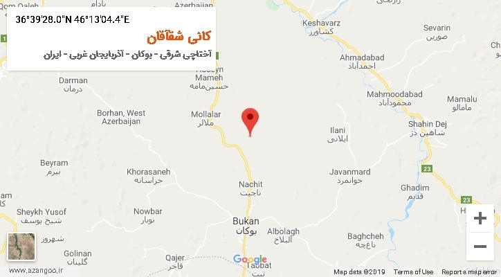 روستای کانی شقآقان بر روی نقشه