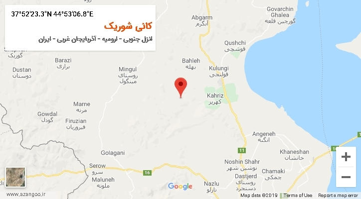 روستای کانی شوریک بر روی نقشه