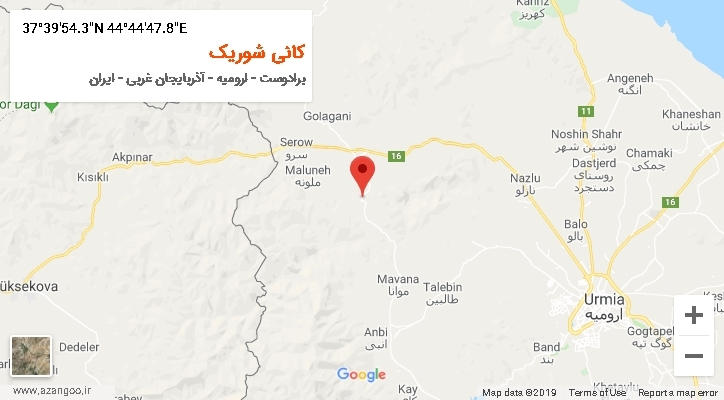 روستای کانی شوریک بر روی نقشه