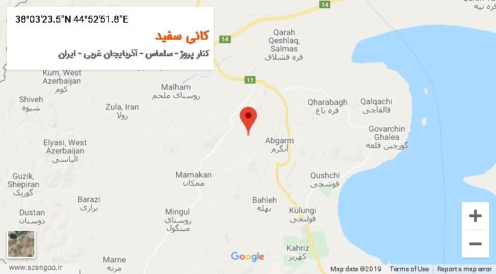 روستای کانی سفید بر روی نقشه