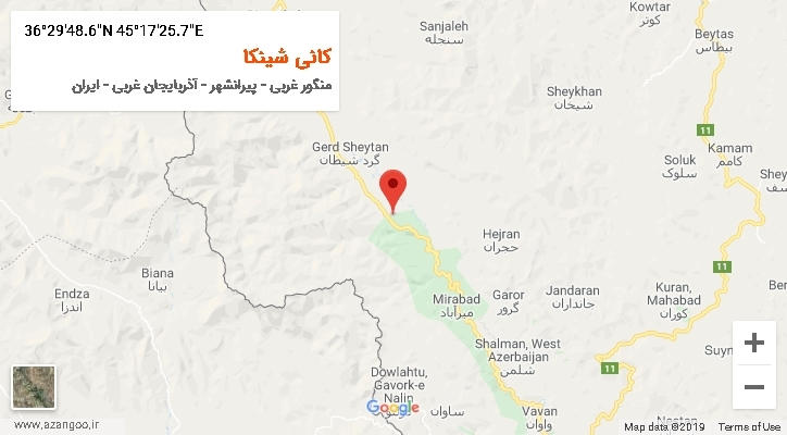 روستای کانی شینکا بر روی نقشه