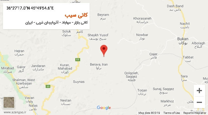 روستای کانی سیب بر روی نقشه