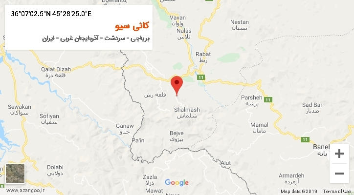 روستای کانی سیو بر روی نقشه