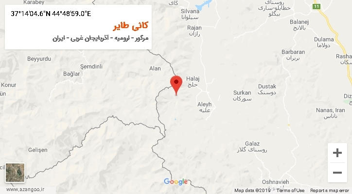 روستای کانی طایر بر روی نقشه