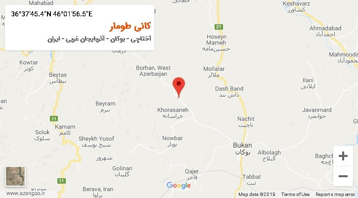 روستای کانی طومار بر روی نقشه