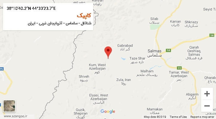 روستای کاپیک بر روی نقشه